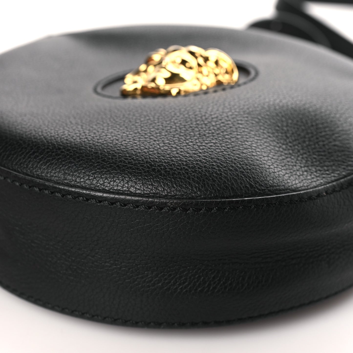 Calfskin La Medusa Round Camera Bag Black