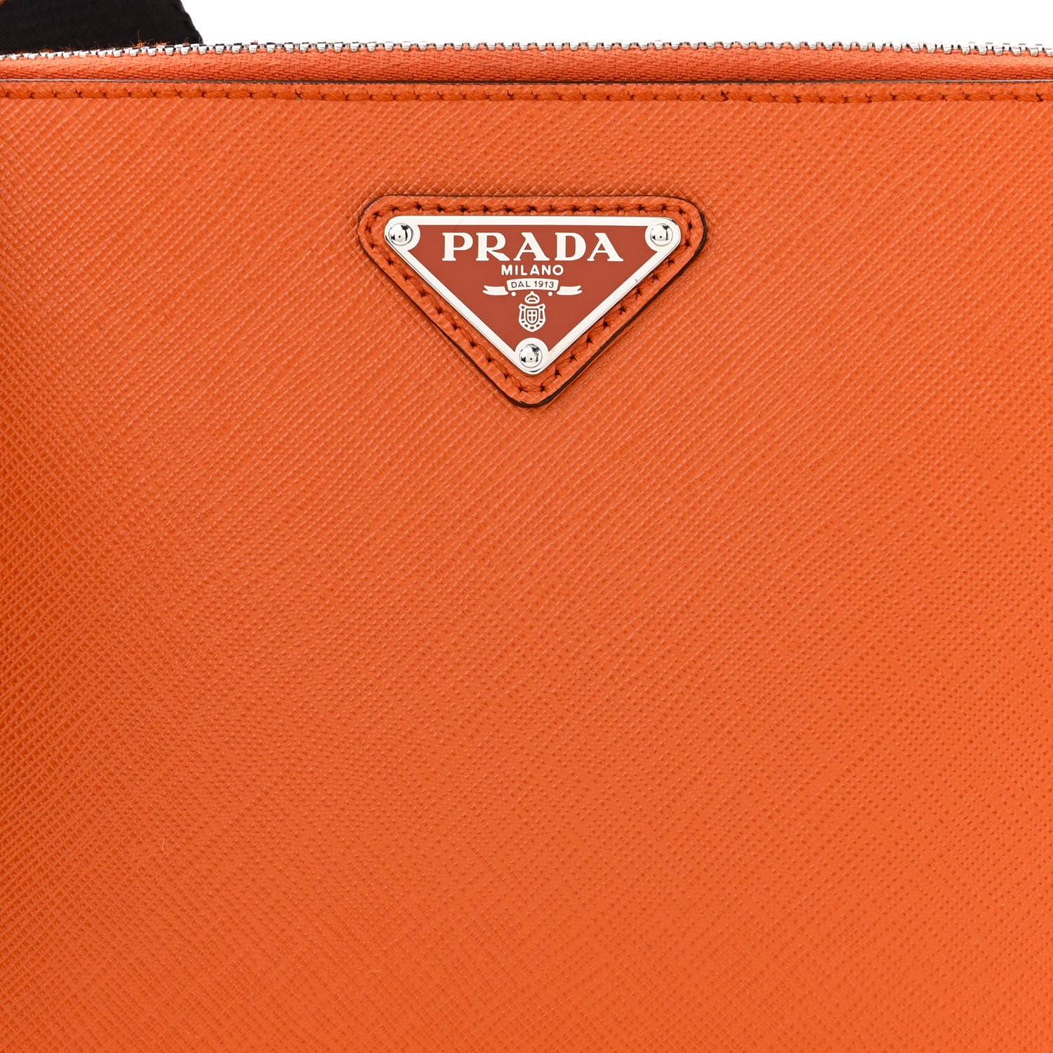 Prada Saffiano Travel Medium Brique Crossbody Bag Papaya 8 of 10