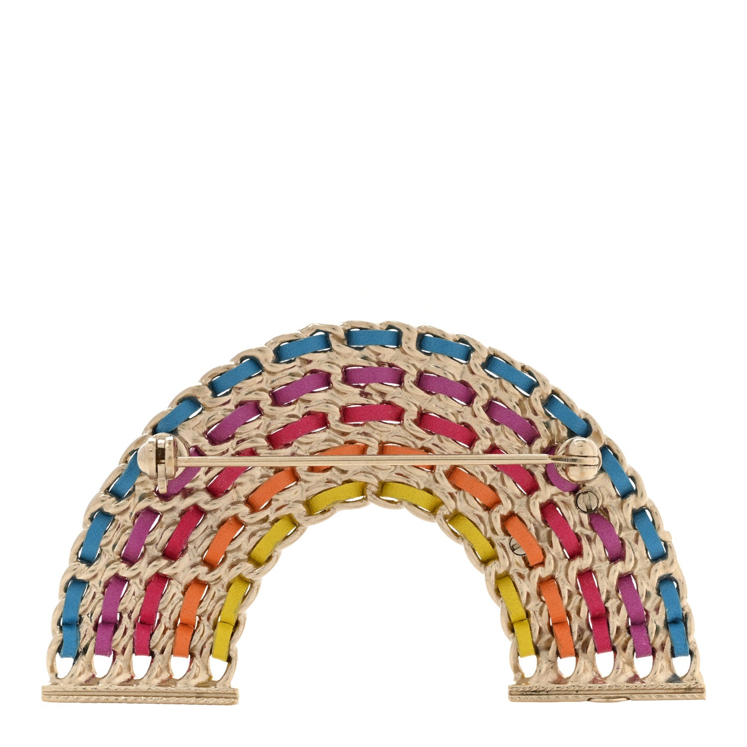 Chanel Lambskin Chain Rainbow CC Brooch Gold Multicolor 3 of 4