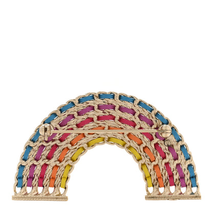 Chanel Lambskin Chain Rainbow CC Brooch Gold Multicolor 3 of 4