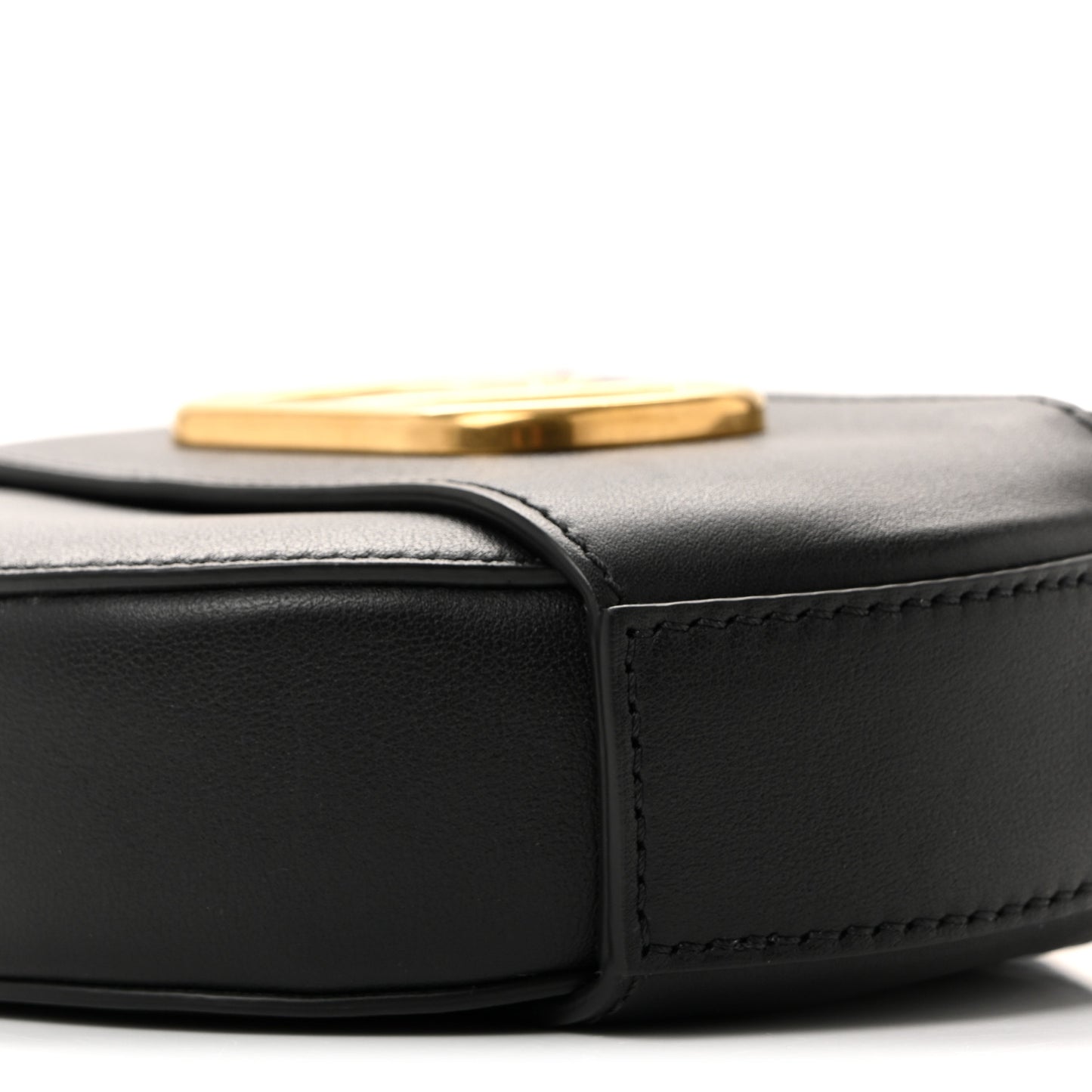 Calfskin VLogo Round Crossbody Bag Black