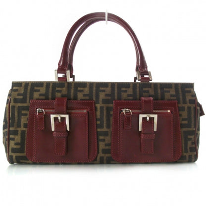Fendi Zucca Multipocket Satchel Burgundy 1 of 9