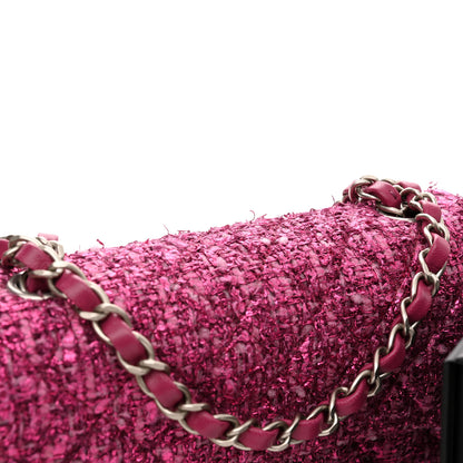 Chanel Metallic Tweed Quilted Mini Rectangular Flap Pink 11 of 13