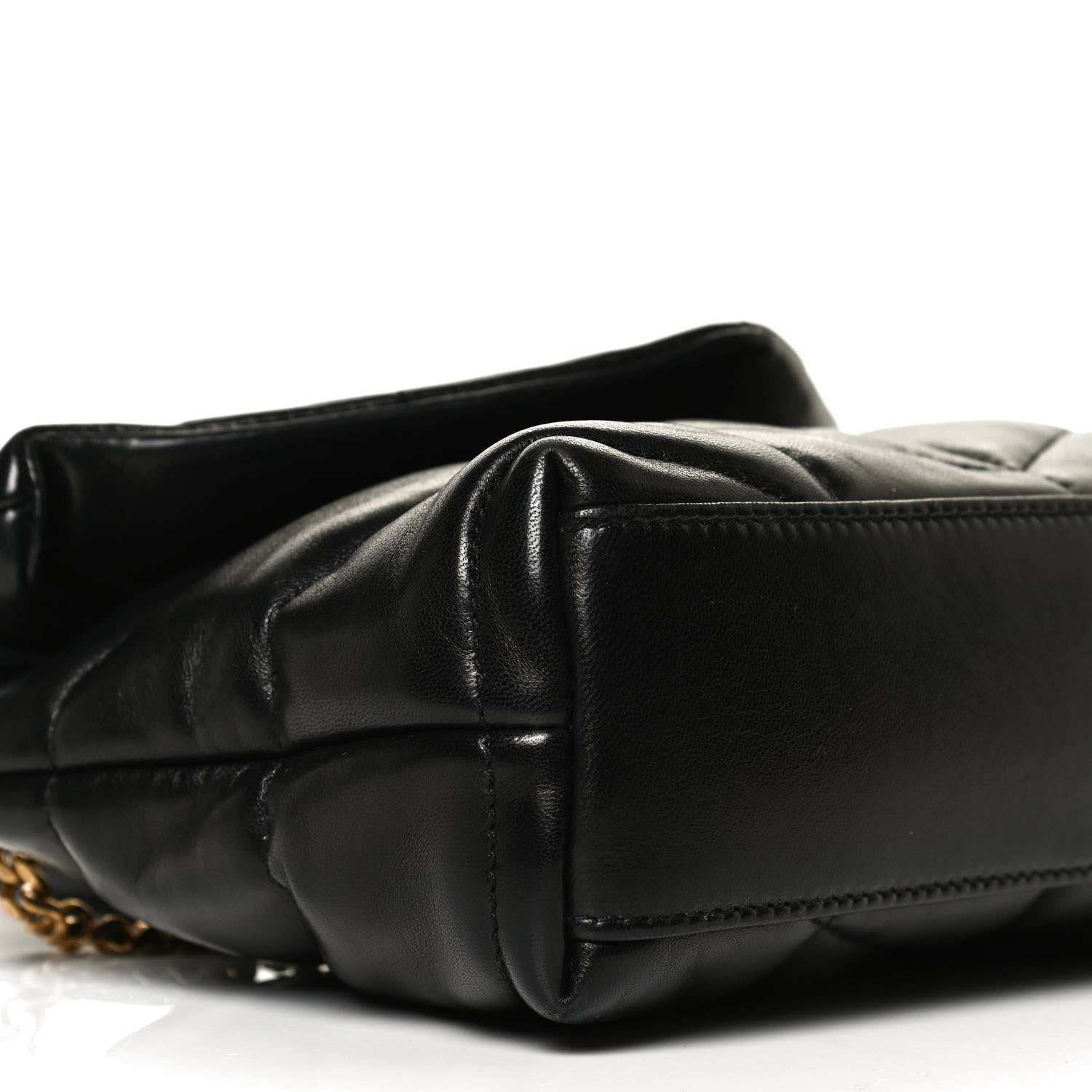 Saint Laurent Lambskin Quilted Toy Loulou Puffer Monogram Chain Satchel Black 9 of 13