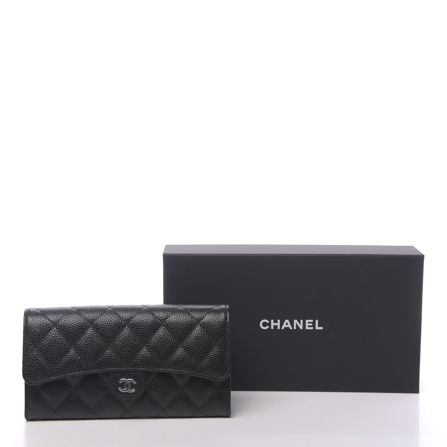 Chanel Caviar Quilted Large Flap Wallet Black 9 of 9