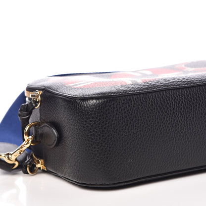 Gucci Grained Calfskin Sylvie Web Kingsnake Small Camera Bag Black Multicolor 9 of 10