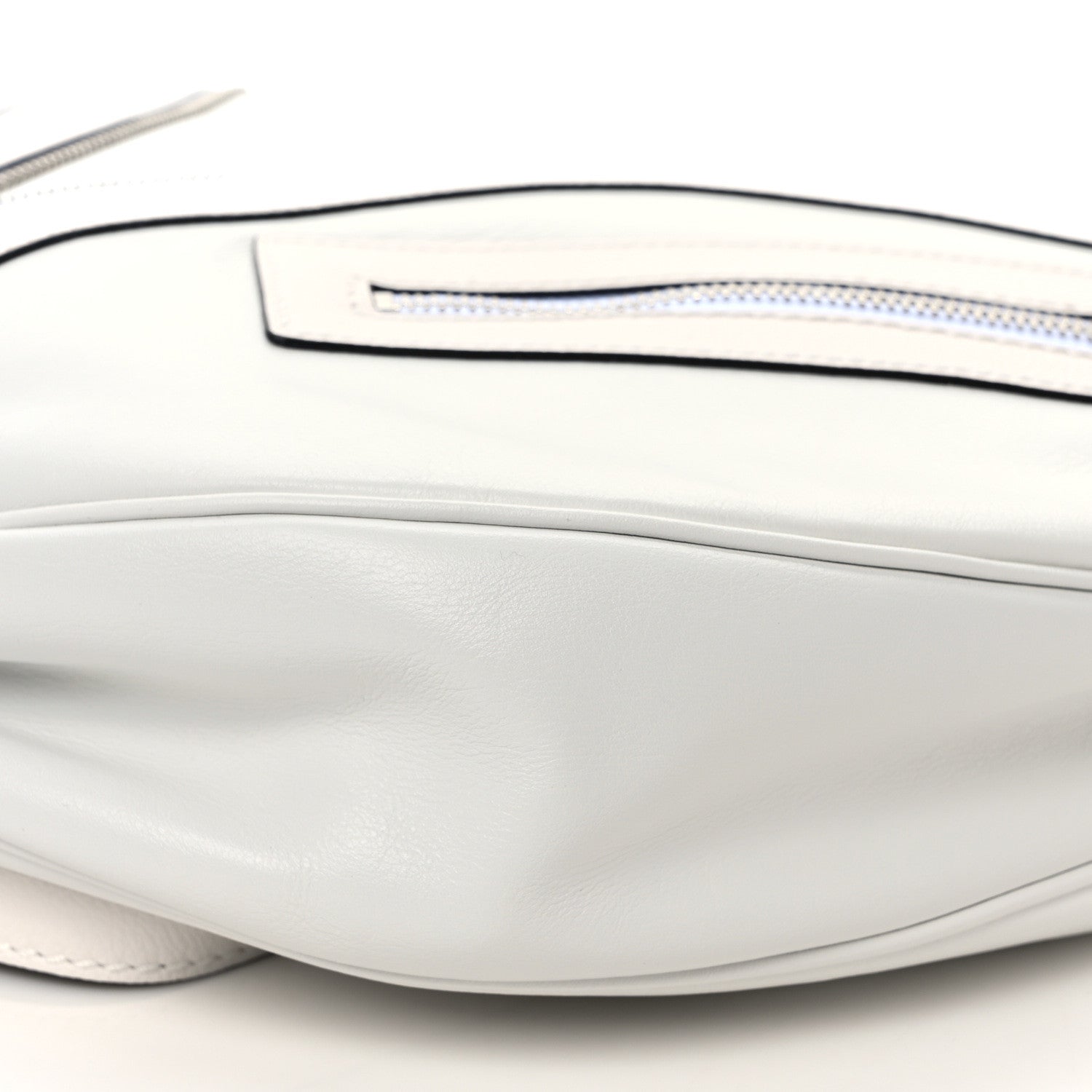 Versace Calfskin Medium Repeat Zip Hobo Optical White 8 of 8