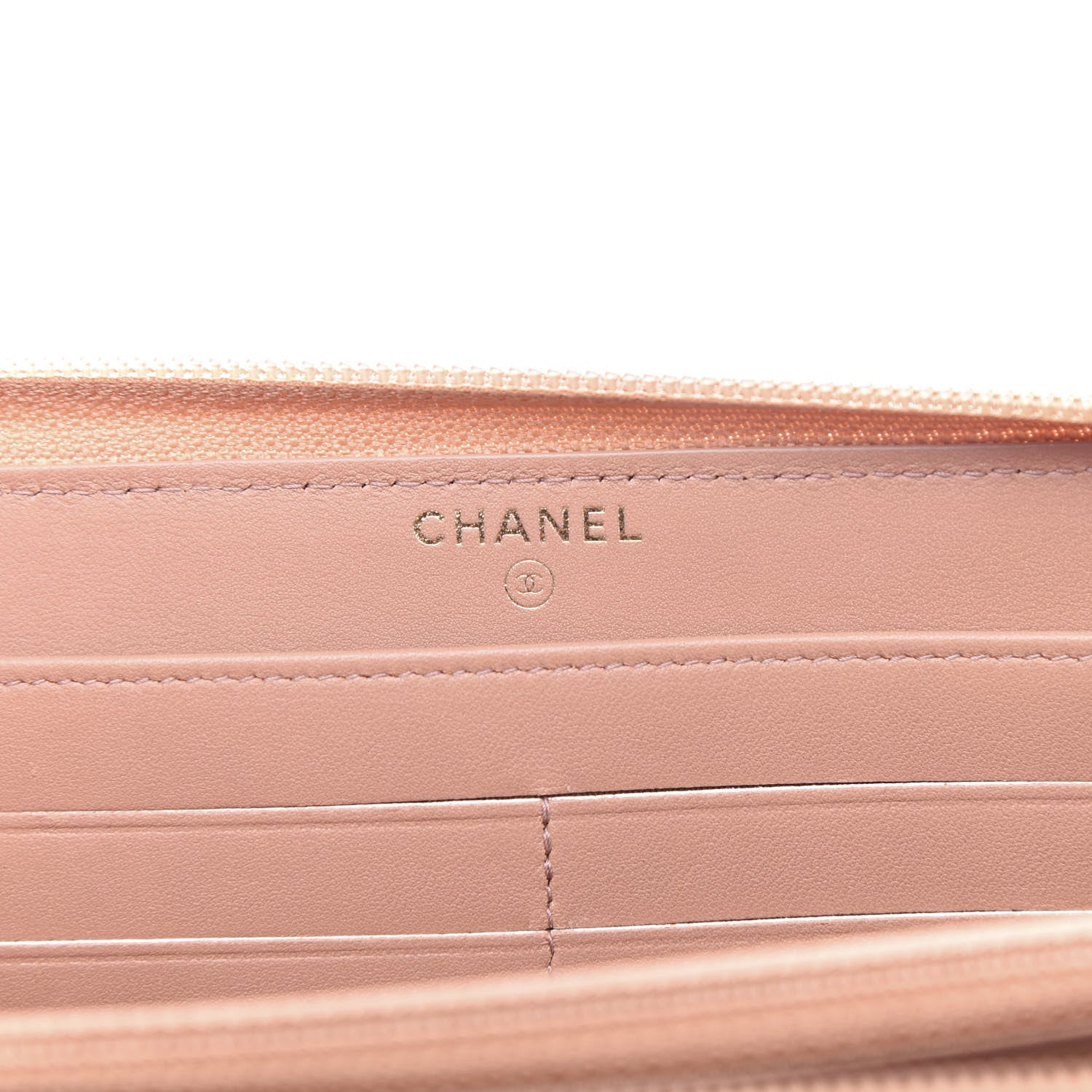 Chanel Lambskin Quilted Boy Zip Around Wallet Beige 6 of 8