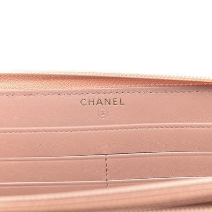 Chanel Lambskin Quilted Boy Zip Around Wallet Beige 6 of 8