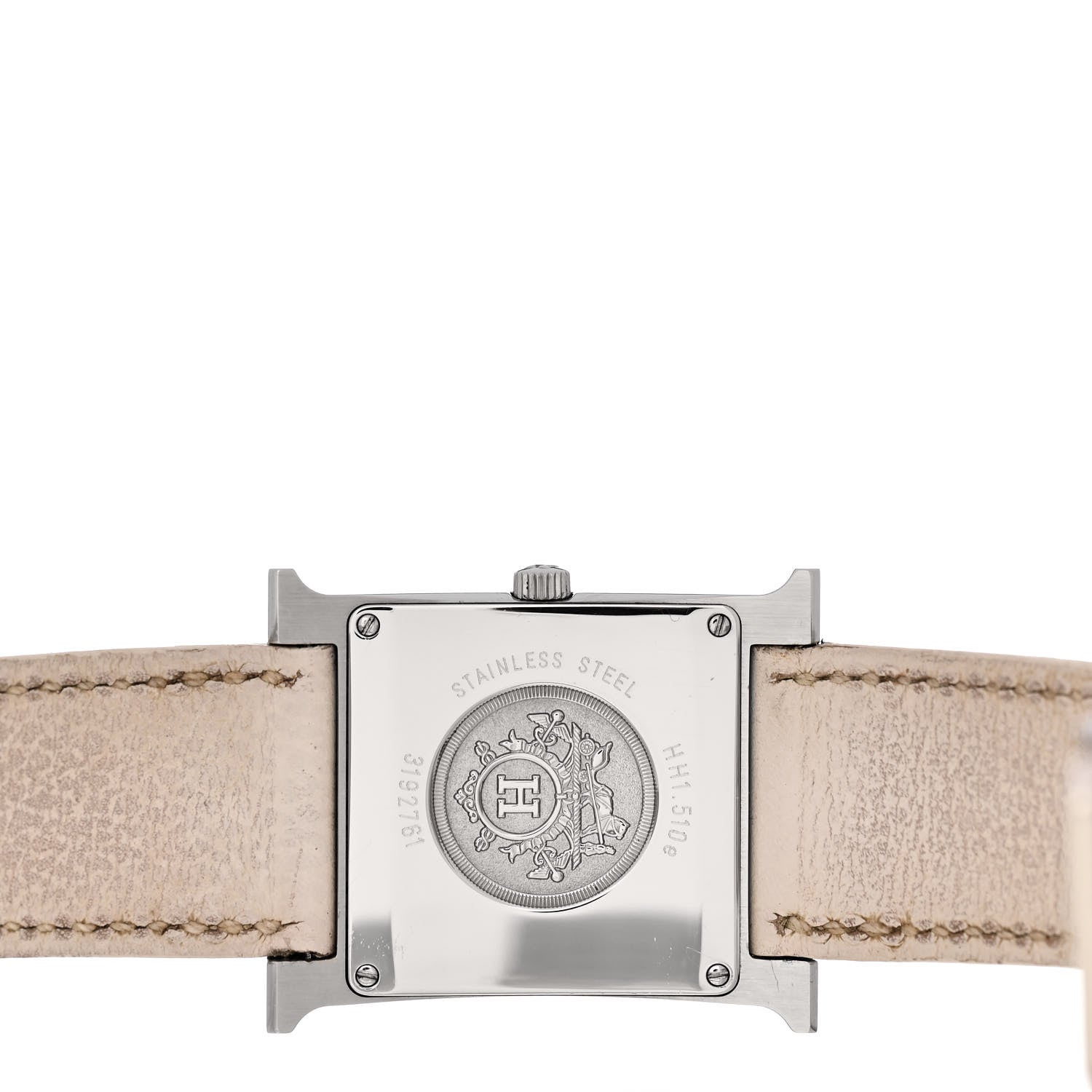 Hermes Stainless Steel Epsom Diamond Mother of Pearl 26mm Heure H Hour Quartz Watch Blanc 4 of 5