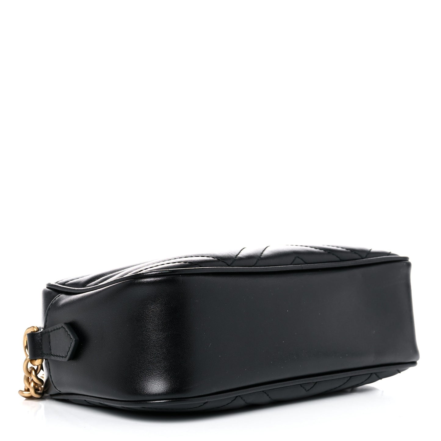 Calfskin Matelasse Small GG Marmont Chain Shoulder Bag Black