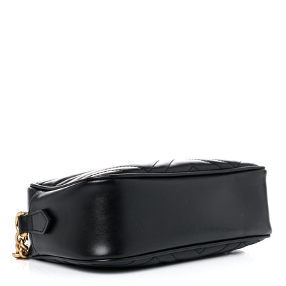 Gucci Calfskin Matelasse Small GG Marmont Chain Shoulder Bag Black 4 of 13