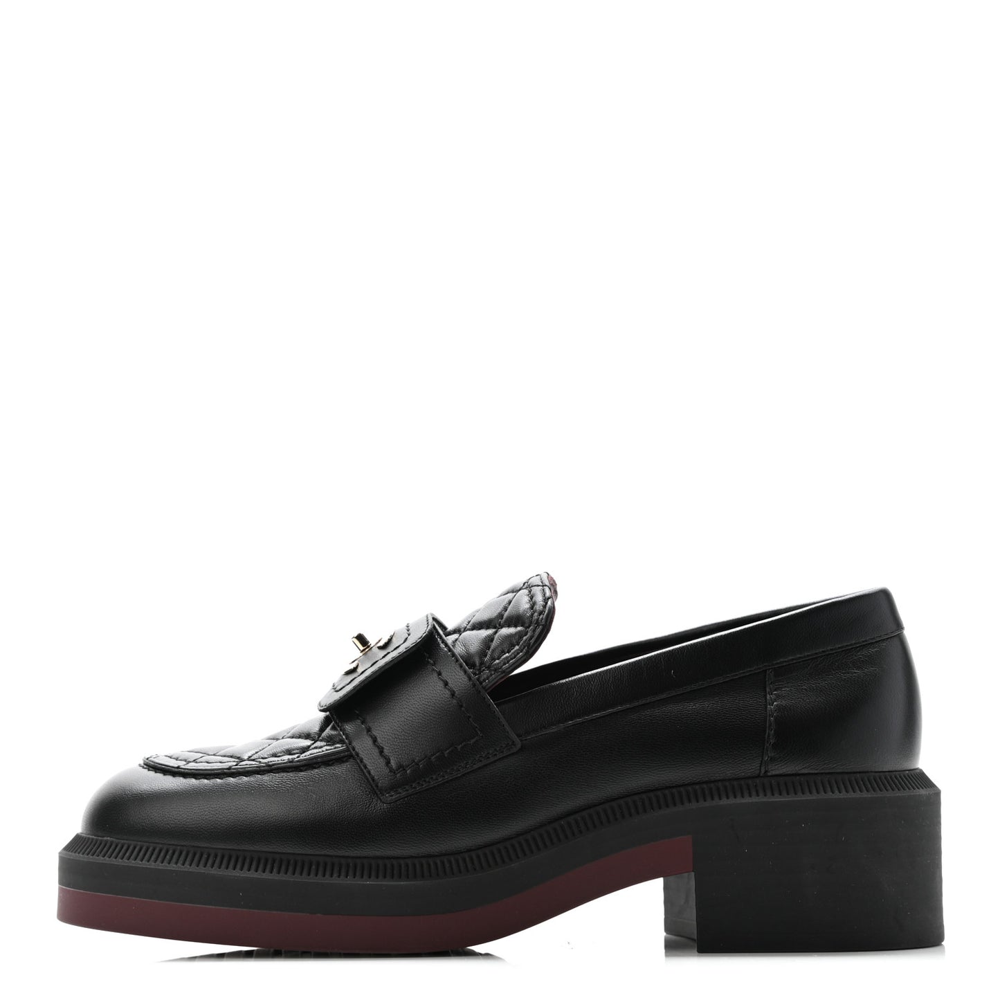 Lambskin Quilted CC Turnlock Loafers 35.5 Black