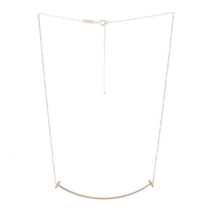 Tiffany 18K Yellow Gold Large T Smile Pendant Necklace 3 of 5