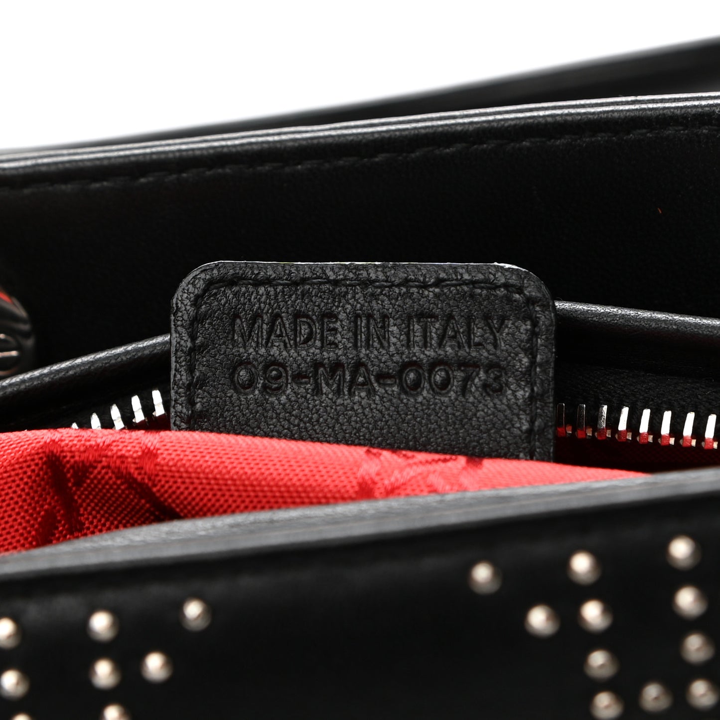 Calfskin Cannage Studded Medium Lady Dior Black