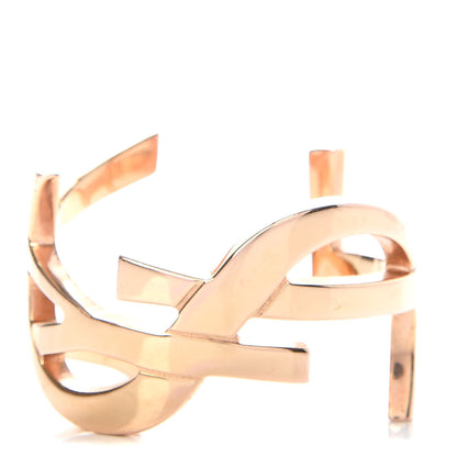 Saint Laurent Brass Monogram Medium Cuff Bracelet Rose Gold 1 of 5