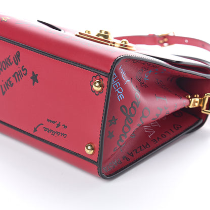 Dolce & Gabbana Calfskin Graffiti Printed Welcome Satchel Rosso Multicolor 9 of 9