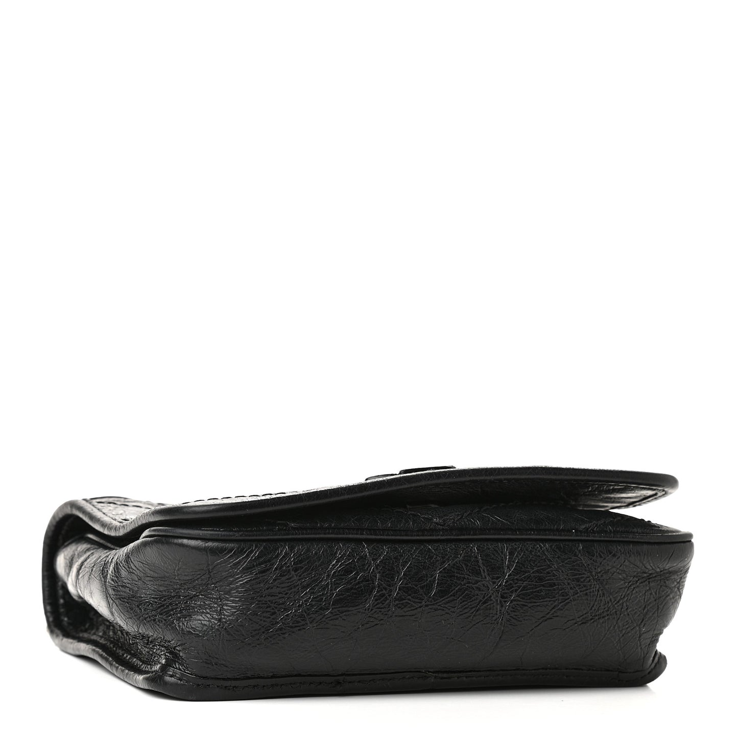 Crinkled Calfskin Matelasse Monogram Niki Chain Wallet Black
