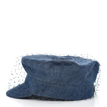 Christian Dior Denim Arty Veil Cap 58 Blue 2 of 6
