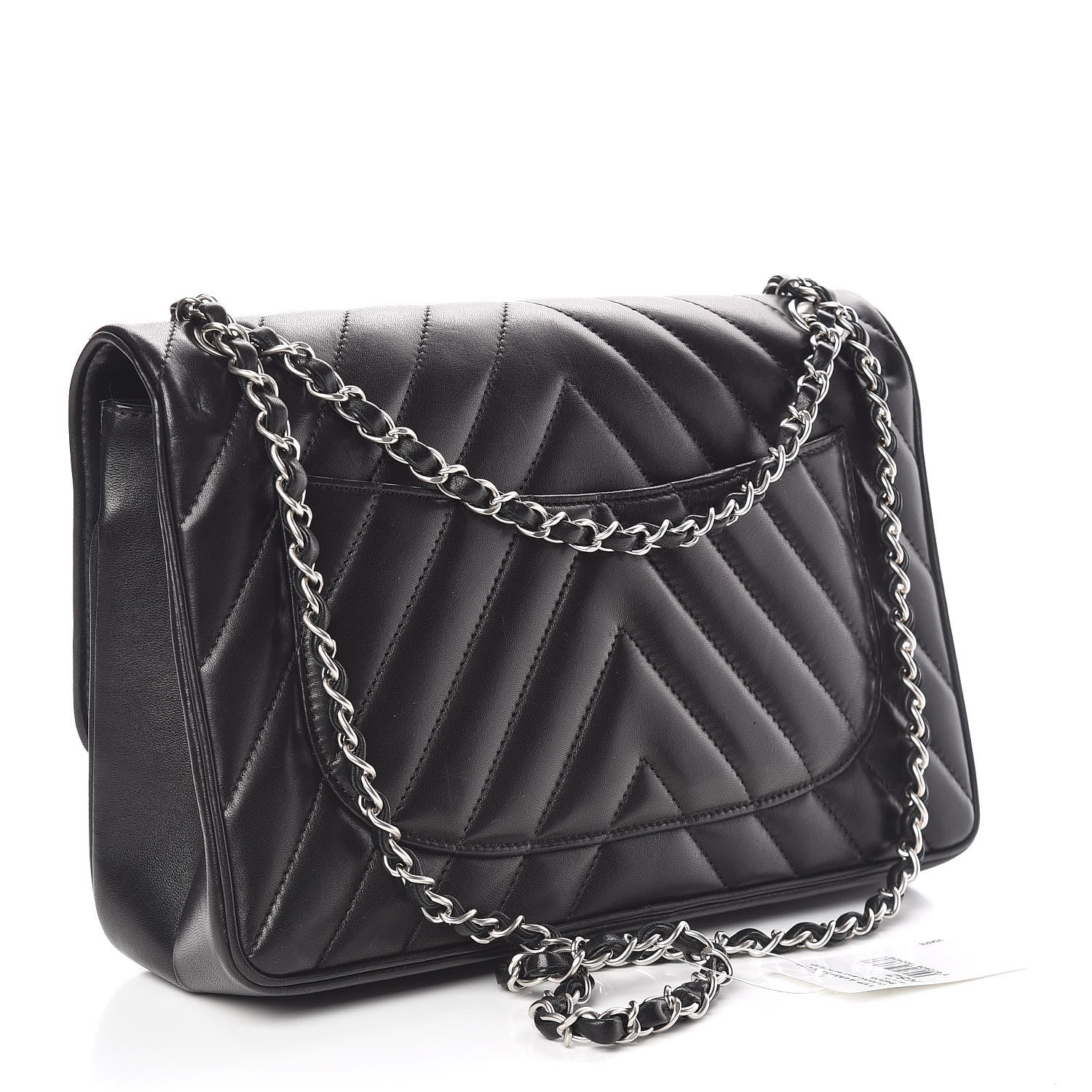 Chanel Lambskin Chevron Jumbo Leo Lion Flap Black 3 of 19
