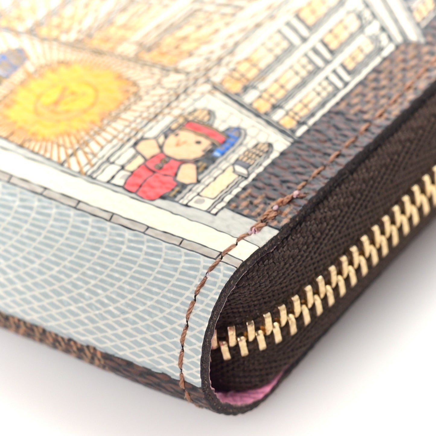Damier Ebene 2022 Christmas Animation Paris Zippy Coin Purse Pink