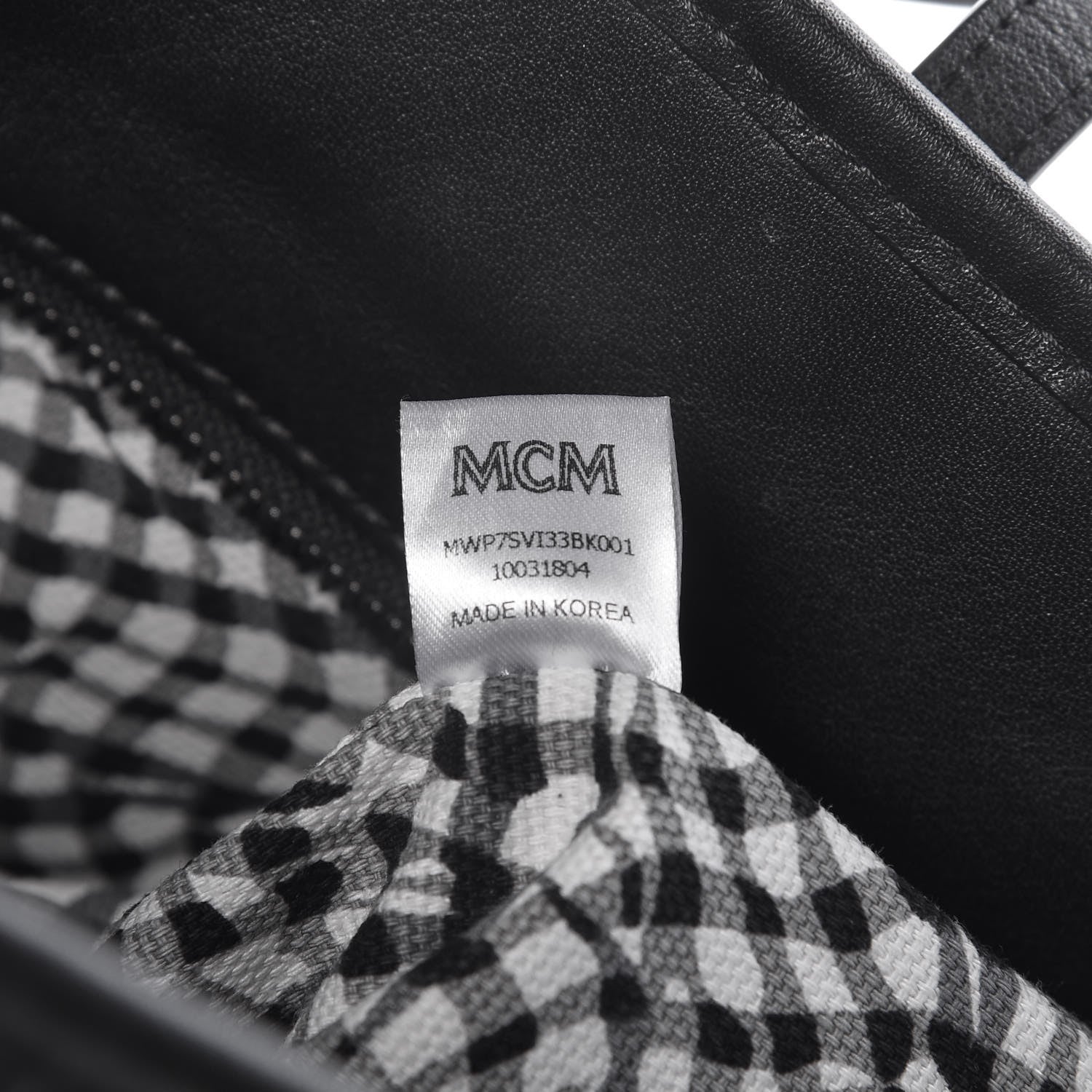 MCM Visetos Medium Anya Zip Top Shopper Tote Black 7 of 11