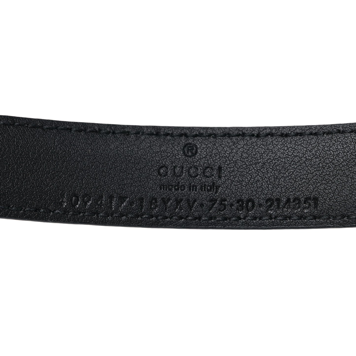 Azalea Calfskin Enamel Monochrome Double G 20mm Belt 75 30 Black