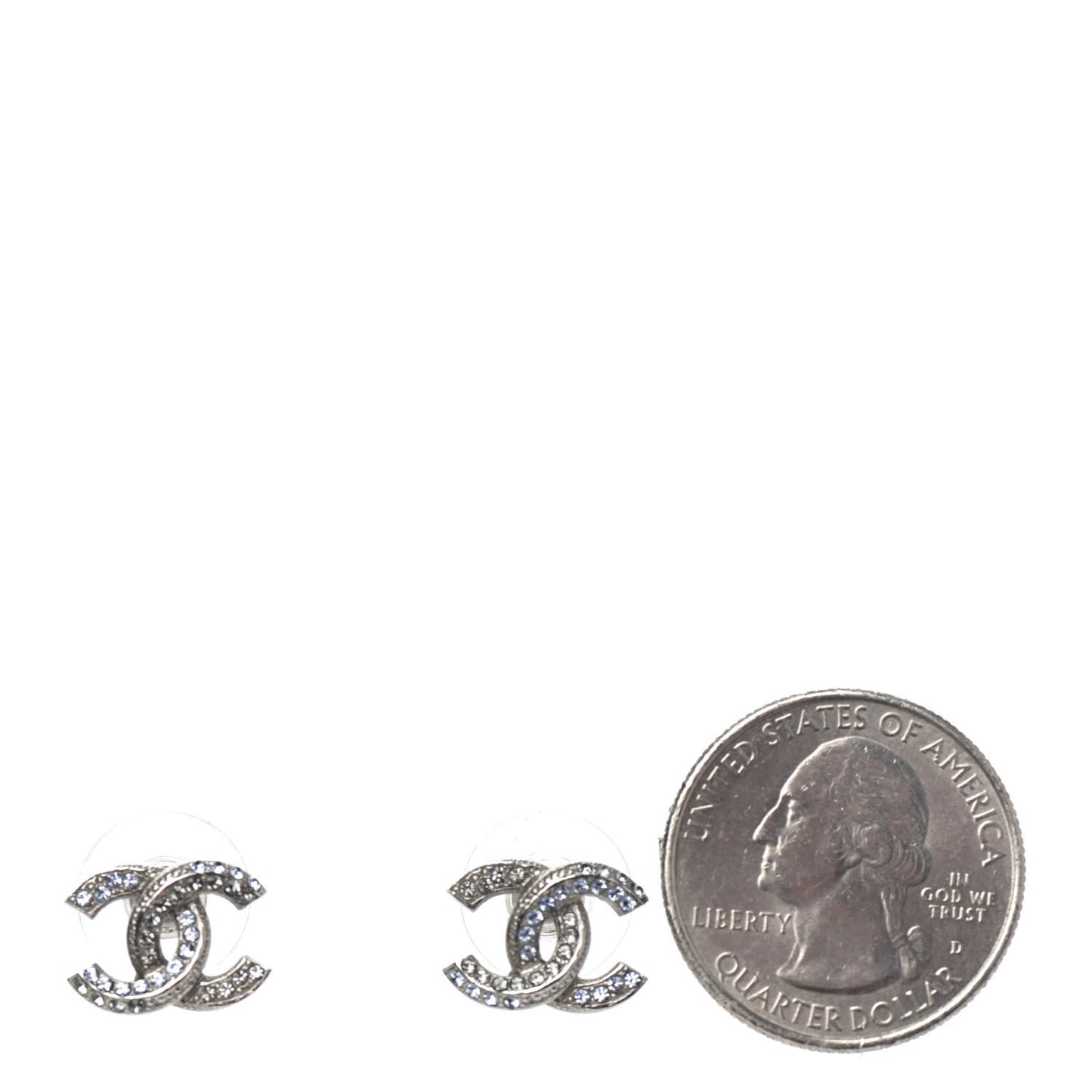 Crystal CC Earrings Silver