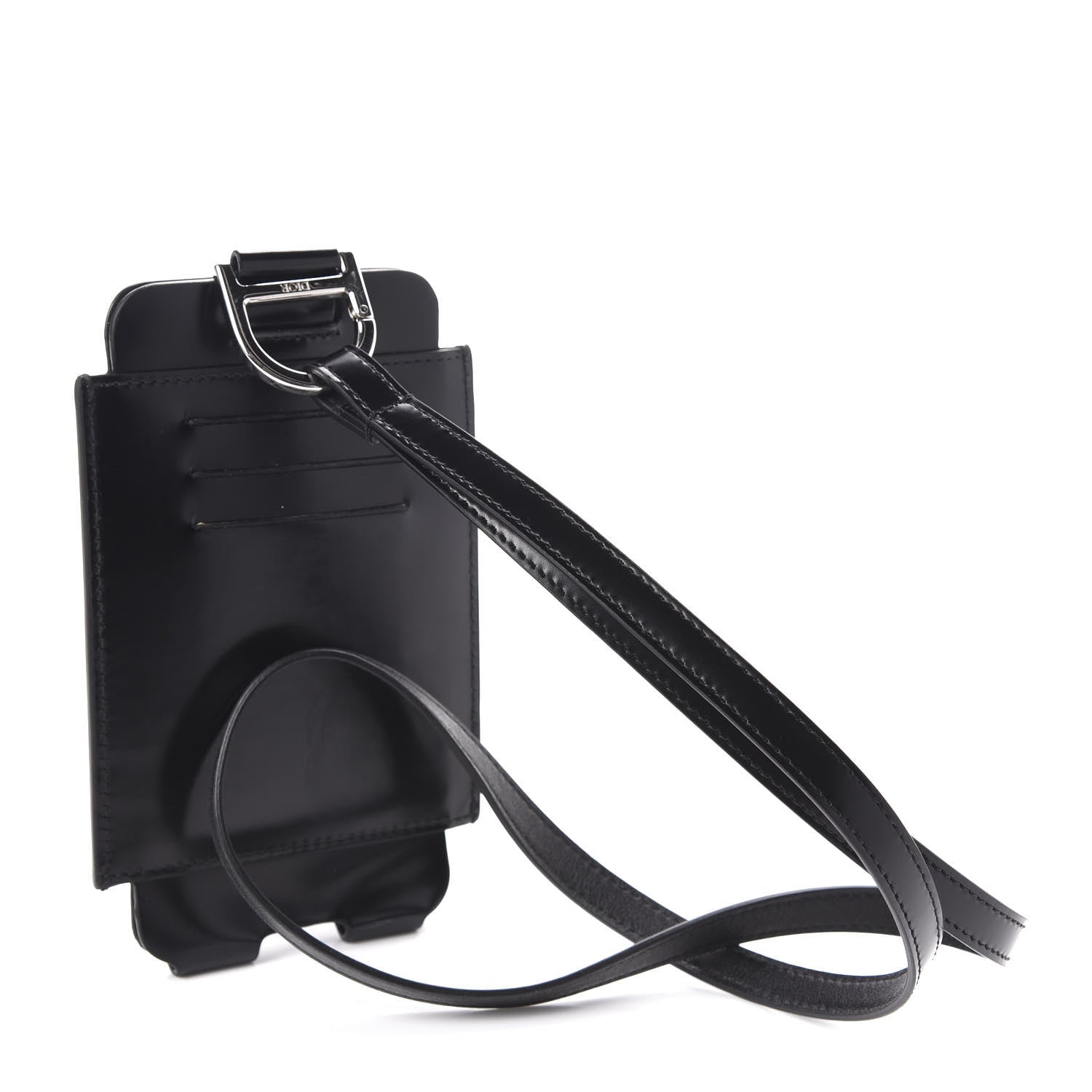 Christian Dior Smooth Calfskin Phone Card Holder Black 3 of 8
