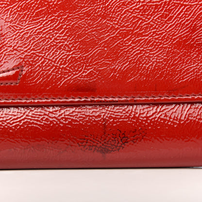 Saint Laurent Textured Patent Monogram Large Belle De Jour Clutch Red 7 of 7