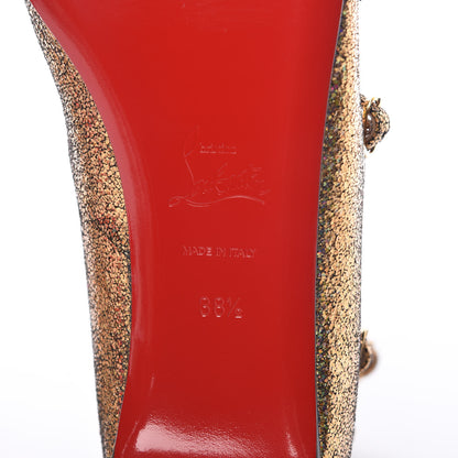 Christian Louboutin Cosmo 3D Kid Toerless Muse Ankle Wrap Ballerina Flats 38.5 Gold 6 of 8