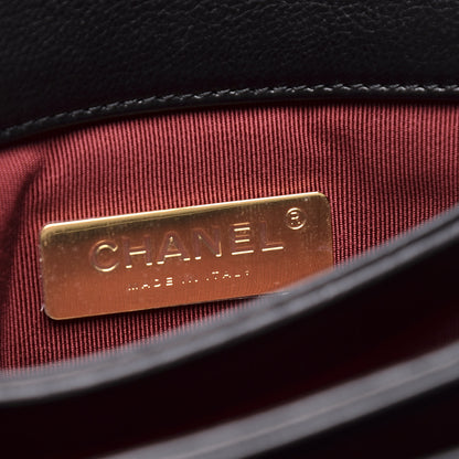 Chanel Calfskin Quilted Accordion Pearl CC Flap Bag Black 5 of 10