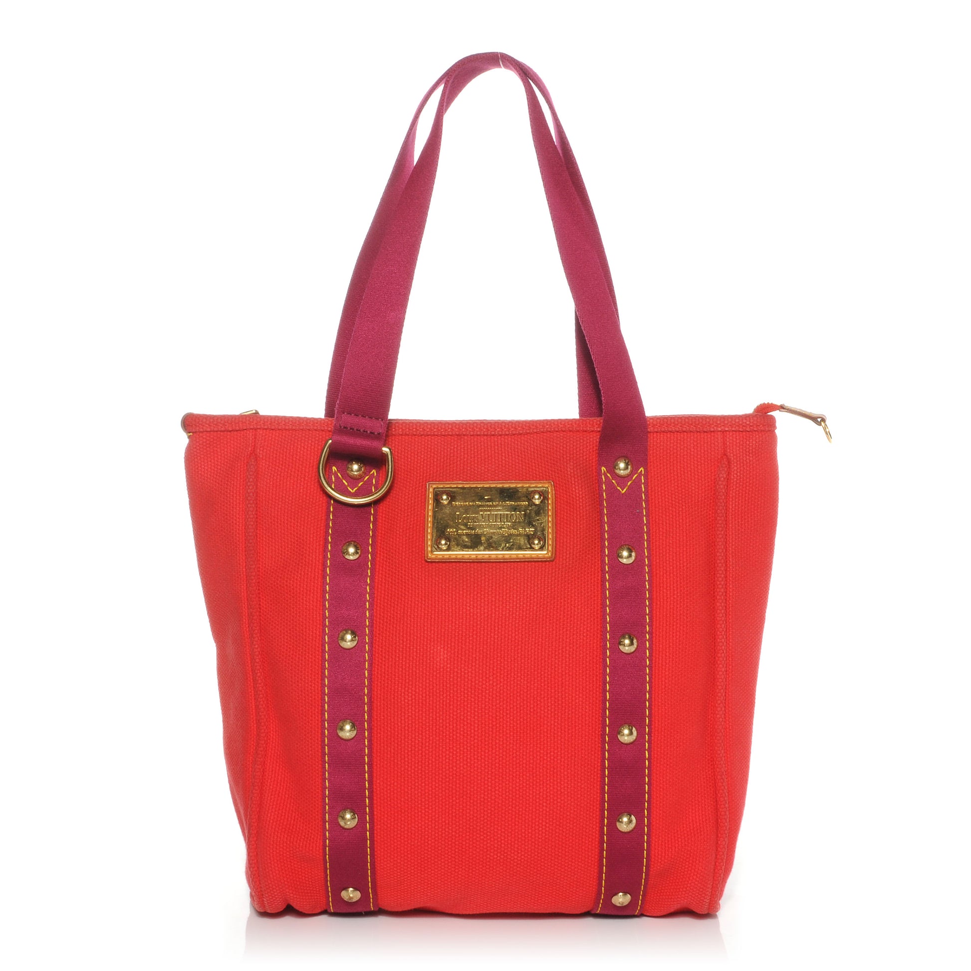Louis Vuitton Toile Antigua Cabas MM Red Pink 1 of 8