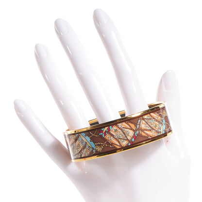 Hermes Enamel Printed Les Tambours Wide Bracelet 70 2 of 5