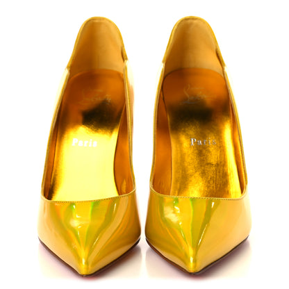 Christian Louboutin Metallic Patent Hot Chick 100 Pumps 38 Yellow 3 of 9