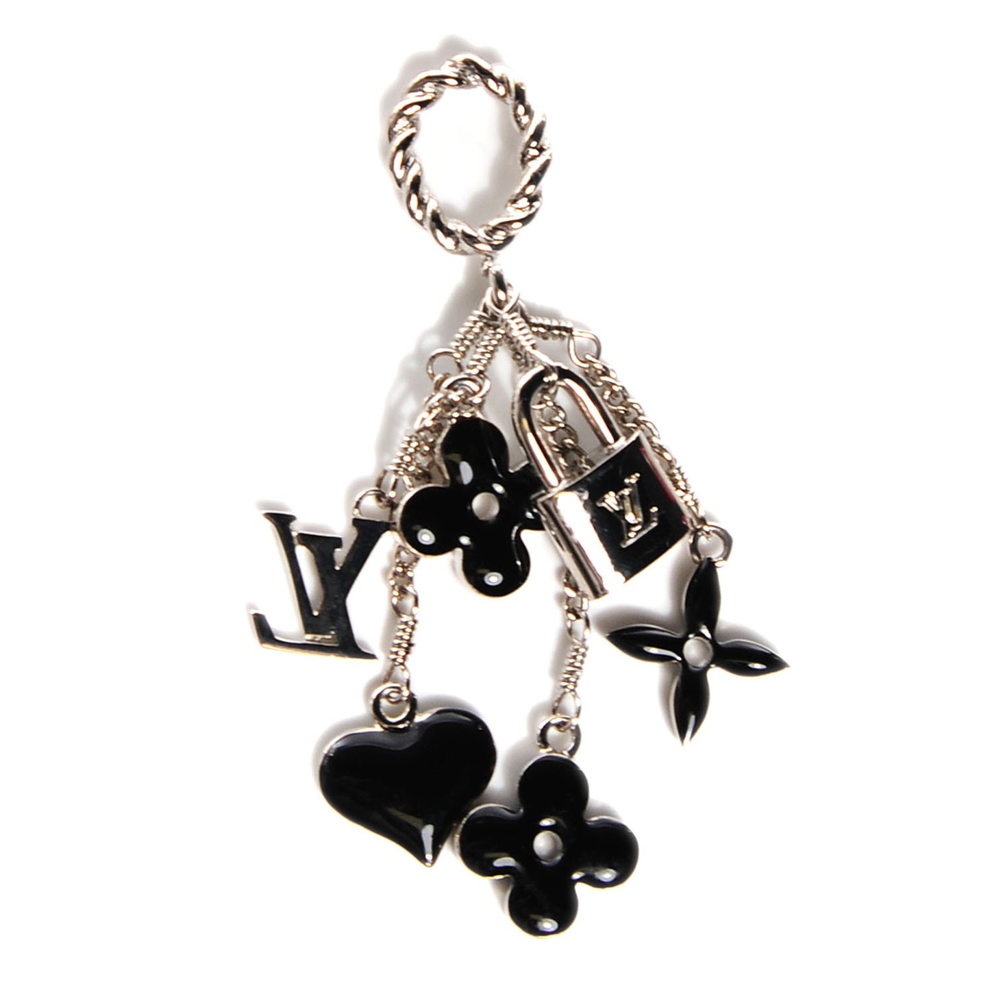 Sweet Monogram Pendant Necklace Black