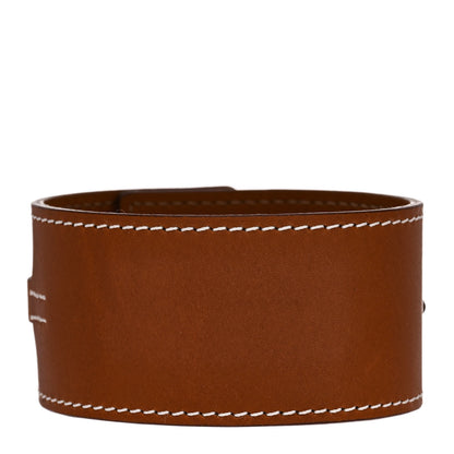 Hermes Natural Barenia Fleuron Bracelet L Fauve 3 of 5