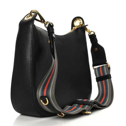 Prada Vitello Phenix Zippered Messenger Hobo Black 3 of 8