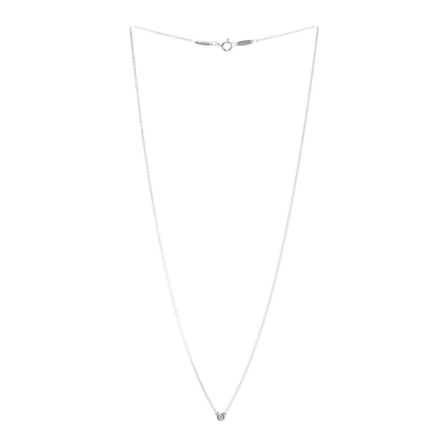 Sterling Silver Diamond .05ct Elsa Peretti Diamonds by the Yard Pendant Necklace