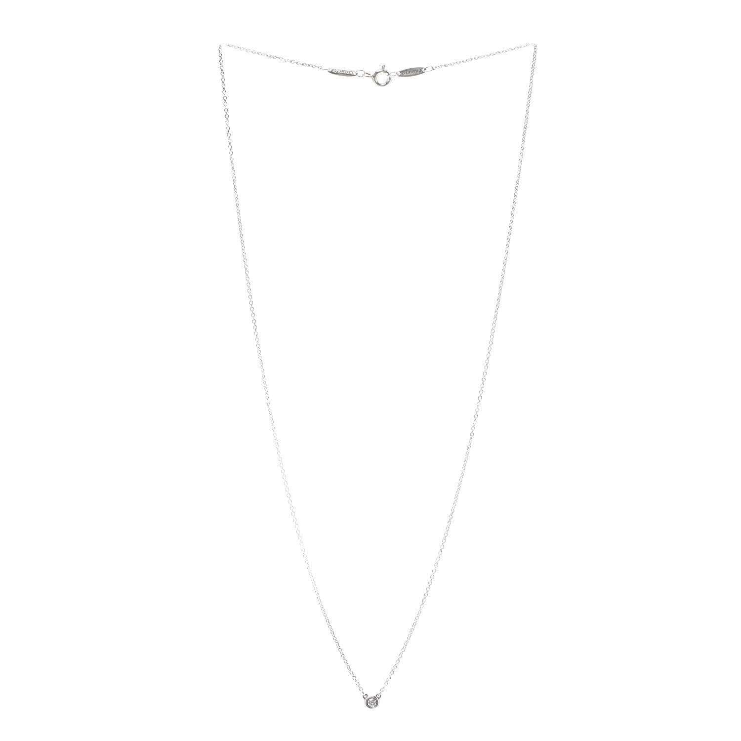 Tiffany Sterling Silver Diamond .05ct Elsa Peretti Diamonds by the Yard Pendant Necklace 3 of 7