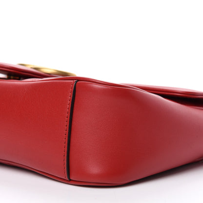 Gucci Calfskin Matelasse Small GG Marmont Shoulder Bag Hibiscus Red 8 of 13