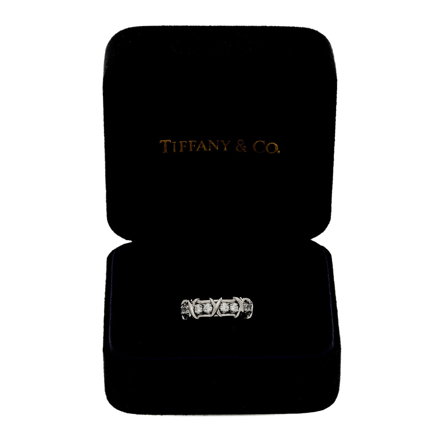 Platinum Diamond Schlumberger Sixteen Stone Ring 50 5.5