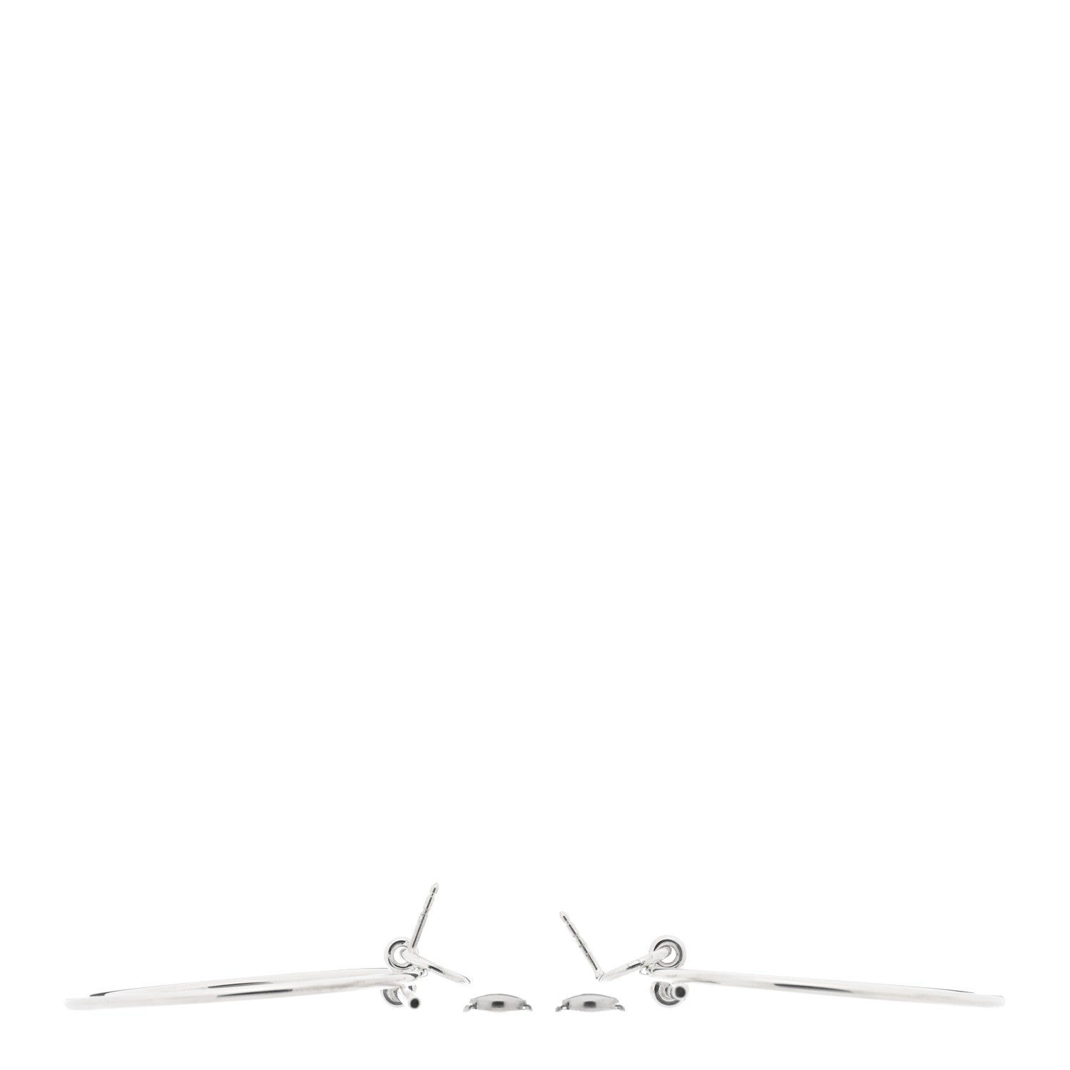Hermes Sterling Silver MM Loop Earrings 3 of 5