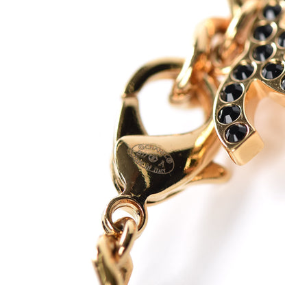 Chanel Patent Crystal Key Necklace Gold Black 5 of 5