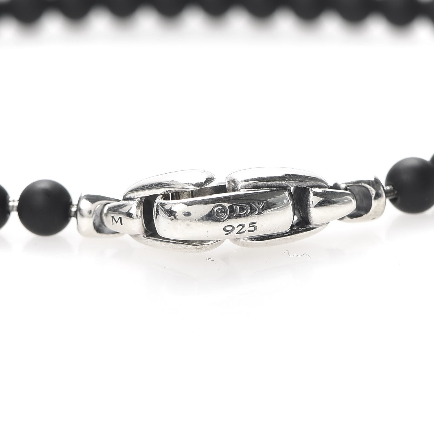 David Yurman Sterling Silver Black Onyx 4mm Spiritual Beads Bracelet 4 of 4