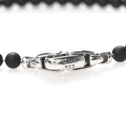 David Yurman Sterling Silver Black Onyx 4mm Spiritual Beads Bracelet 4 of 4