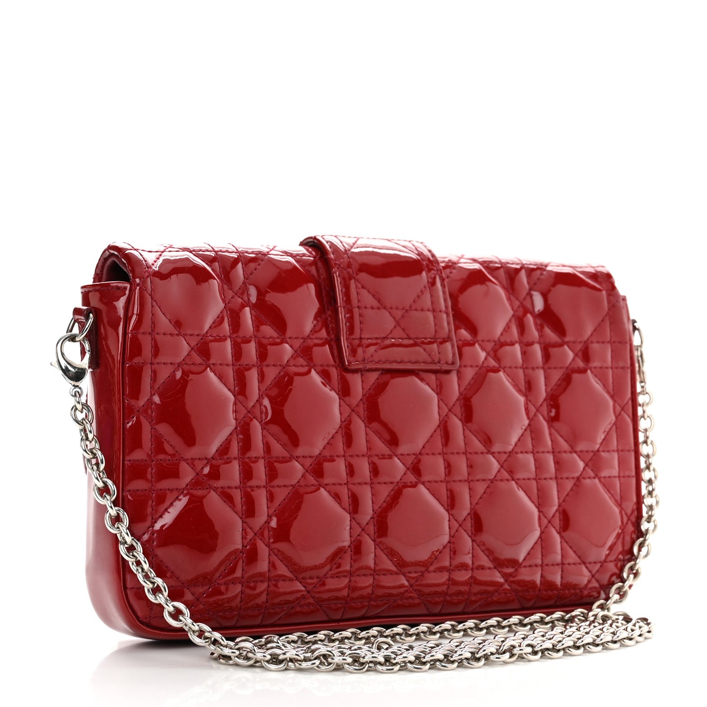 Patent Cannage Miss Dior Promenade Pouch Red