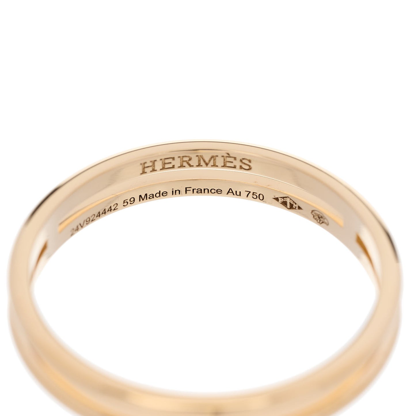 18K Yellow Gold Ariane Wedding Band Ring 59 8.75