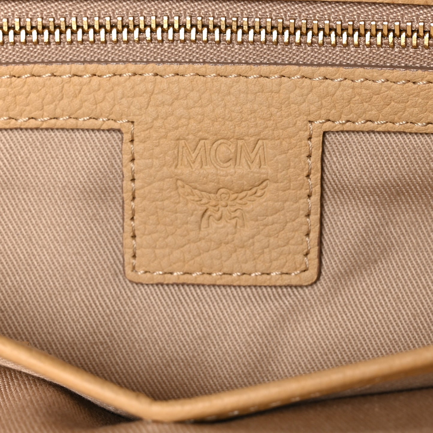 Calfskin Visetos Anya Shopper Tote Beige