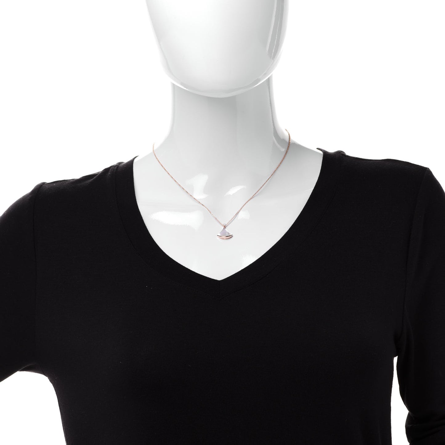 18K Rose Gold Diamond Mother of Pearl Small Divas' Dream Pendant Necklace